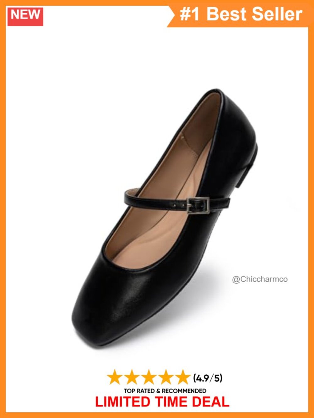 Mary Jane Flats Square Toe Ballet Flat Office Comfort Women's Shoes